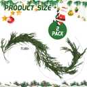 2pcs 6ft Christmas Garland, Artificial Norfolk Pine Garland, Real Touch Greenery Garlands for Mantle, Cedar Garlands for Christmas Decorations Indoor Outdoor (6 FT)