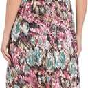 R&M Richards Women's V-Neck Pleated Floral Maxi Dress W/Ruched Waistband & Elegant Crinkle Texture - Spring & Summer Wear (XL)