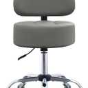 Ergonomic Drafting Stool with Backrest, 400LB Heavy Duty Hydraulic Stool, 19-25 Inch Adjustable Height Rolling Stool Chair with Lumbar Support for Standing Desk, Salon, Tattoo, Kitchen, Home Office