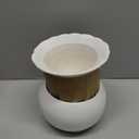 African Violet Pots, 6 Inch Self Watering Pots for Indoor Plants, Self Watering Plant Pot, Easy Plant Self Watering Pot, Ceramic Plant Pot with Absorbent Inner Pot for Flowers-White