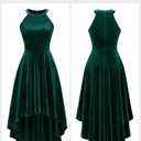 Dressystar 2025 Womens Velvet Cocktail Party Dresses Halter High Low Formal Wedding Guest Holiday Prom Dress for Women (Green, M)