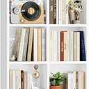 FOTOSOK 71'' Tall Bookshelf with 14 Cubes, 7 Tier Double Wide White Bookshelf with 6 Adjustable Shelves, 19.6" Narrow Bookcase DVD/CD Media Storage, Space Saving Display Shelf Cabinet, White, 19.6W x 9.3D x 70.9H inches