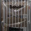 Babelio 34" Tall No Bottom Bar Baby/Dog Gate for Stairs, House and Doorways, 29.7-46.5" Auto Close Safety Pet Gates with Large Walk Thru Door, Hardware Mount, White