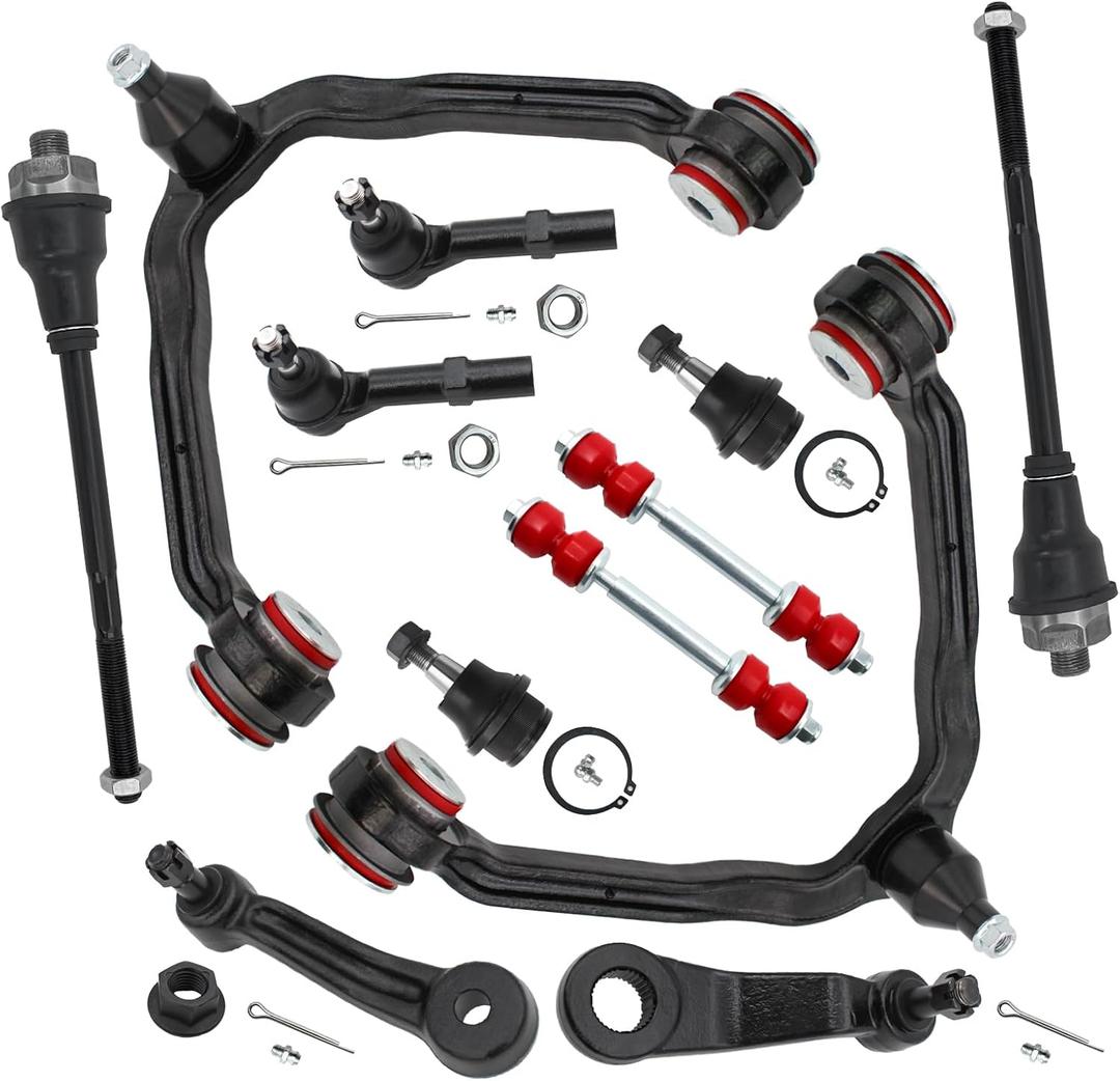12pc Front End Suspension Kit with Polyurethane Bushing for 1999-2006 Chevy Silverado GMC Sierra 1500, 2000-2006 Suburban 1500 Tahoe Yukon/Yukon XL 1500, 2002-2006 Avalanche 1500 Cadillac Escalade/Ext