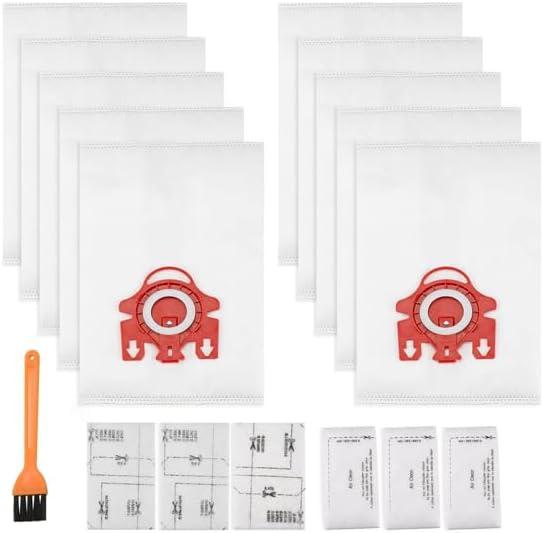 10 Pack 3D Airclean Dust Bag Replacement for Miele FJM Vacuum Cleaner, for Compact C1 C2, Complete C1, S300i S500 S700 S241 S290 S4 S6 Series