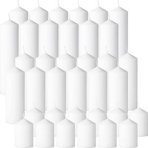 REDACTEDvxo White Pillar Candles Bulk Set of 36， Hurricane Candles，3 Different Lengths 2 x 3/ 6/ 8 Inch (12 Each)， Dripless Unscented Smokeless， Gives You a Better Atmosphere When Organizing an Event Party