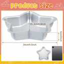 Teenyyou 2 Pcs 8 Inch Star Shaped Cake Pan Aluminum Star Pancake Mold Nonstick Pentagram Shaped Baking Pan Tins Bakeware Tool for Birthday Anniversary Wedding Party Bridal Baby Shower