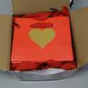 Weekgrat 24 Pcs Mother's Day Mini Gift Bags with Handle 4.72 x 3.94 x 2.36 Inch Small Heart Shaped Pattern Treat Goodie Candy Bags Bulk for Wedding Mother's Day Supplies Decoration (Red and Gold)