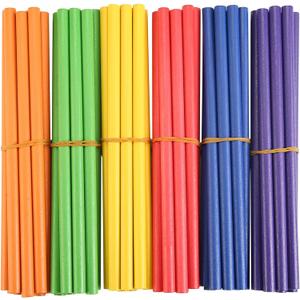 60 Pcs Rhythm Sticks for Kids Bulk, Wood Music Lummi Sticks, 6 Colors (Multicolour)