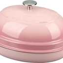 EDGING CASTING Enameled Oval Cast Iron Dutch Oven Pot with Lid, Bread Dutch Oven for Sourdough Bread Baking, Dutch Oven Bread, Bread Oven, 6QT, Pink