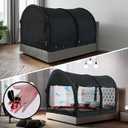 Alvantor Bed Canopy Bed Tents 2-in-1 Dream Tents Privacy Space Twin Size Sleeping Tents Indoor Pop Up Portable Frame Curtains Breathable Gray Cottage Reducing Light & Air Ventilation (39"W x 75"L (Pack of 1), Charcoal New Version)