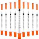 120 PACK U-100 Syringes, 30G 5/16" (8mm) 1ml/cc Disposable Syringe, Individual Wrapped, Lab Supplies