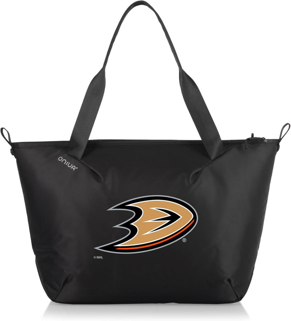 PICNIC TIME NHL Tarana Cooler Tote Bag made with Recycled Materials, Soft Cooler Tote Bag, Upcycled Picnic Cooler, (Carbon Black)