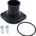 1 SET SHLPDFM Black Chevy Polished Aluminum Straight Up Water Neck Thermostat Housing Compatible with Ls1, Ls2, Ls3, Ls7, Ls9, Lsa, L76, L92 Chevy (gm) Engines