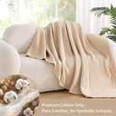 Premium 100% Cotton Blanket All-Season Soft Breathable Bed Blanket for Queen Size Lightweight Stylish Textured Throw for Bed Giftable Cozy Bedding