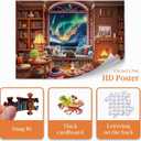 Artipuz 1000 Piece Puzzle for Adults - Nordic Aurora Cabin Jigsaw Puzzle, 27.6" x 19.7" Stress Relief & Cognitive Challenge, Ideal Mindfulness Gift for Family Game Night, Artistic Wall Decor