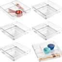 iDesign 3-Section Drawer Organizer, Set of 6, Clear