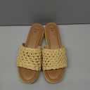 Platform Slip on Espadrille Sandals for Women Wedges Slides Bohemia Sandals Flat form Open Toe Beach Sandals, Size 7.5