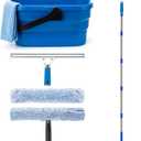 Professional Window Cleaning Kit with Collapsible Bucket 3 Gallon, 65 Inch