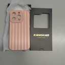 KANGHAR Compatible with iPhone 15 Pro Case, Silicone Striped Cute Pattern, Camera Protection Soft Slim Phone Case for Girls Women -Soft Pink