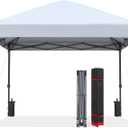 ABCCANOPY 10x10 Pop Up Canopy - Outdoor Patio Portable Canopy Tent Gazebo Heavy Duty for Backyard and Deck with 4 Sandbags and 8 Stakes (White)