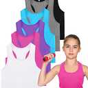 Geyoga 6 Pieces Girls Dance Tank Top Racerback Crop Top Sleeveless Dance Outfit for Ballet Hip Hop Athletic Wear L