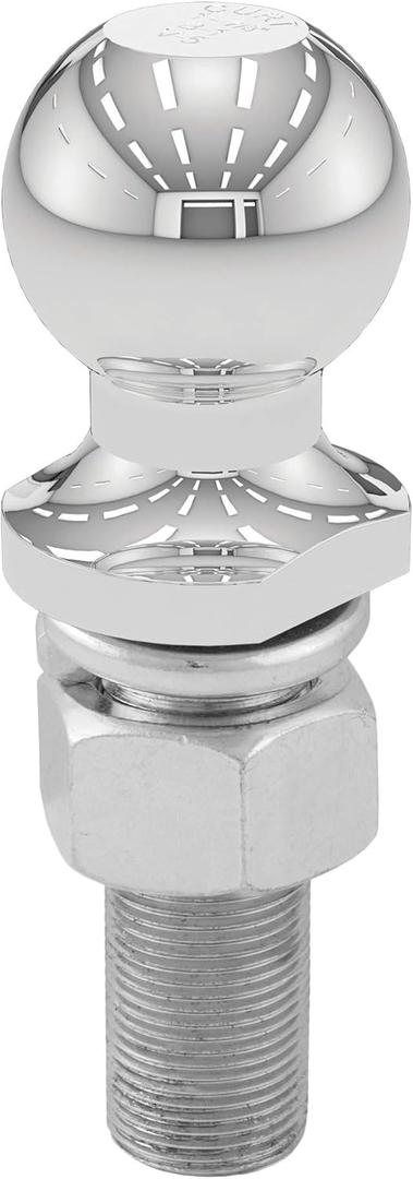 CURT 40072 Chrome Trailer Hitch Ball, 3,500 lbs, 1-7/8-Inch Diameter, 1 x 3-Inch Shank