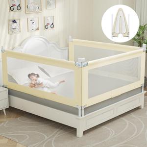 Bed Guard Rail for Toddlers - 1 Minute Quick Assembly & Double Side Lift with Safety Lock - Adjustable Height Toddler Bed Rails for Queen King Full Twin Size Bed(3 Packs, 78.7478.7459")