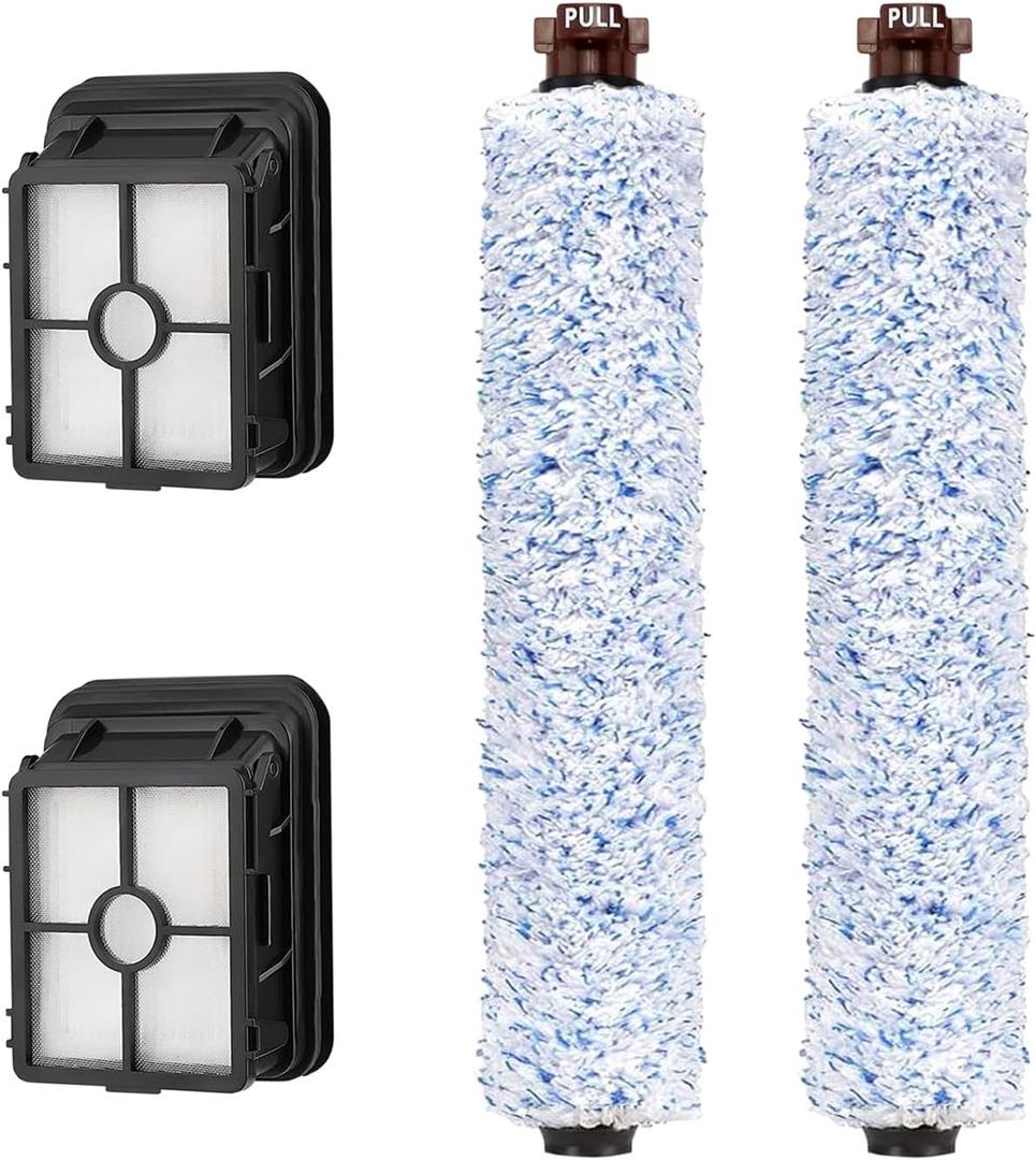 Brush Roll Filters Replacement Parts for Bissell CrossWave 1785 2306A, 2 Pack 1926 CrossWave Wood Floor Brush Roll & 2 Pack 1866 Upright Filter, Replace Part# 1608022, 160-8022 & 1608684.