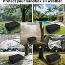Kids Black Sandbox Cover for Step2 Naturally Playful Sandbox II, 600D Oxford Cloth 53x33x18 Inch Waterproof Sandboxes Lid with Storage Sand Box Bag for Outdoor Toys
