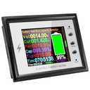 100A Battery Monitor with Shunt 0~420V 100A with Buzzer Alarm and Data Storage IPS Color Screen for 0~420V Any Battery and DC Power with 3m Type-C Data Cable Temperature Probe