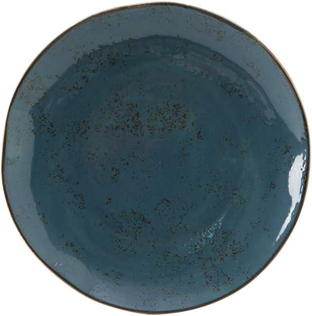 Tuxton Artisan Geode Ceramic Plate, 6-1/2", Azure Teal