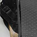 Women's Suede Clogs Men's Slip-On Mules Non-Slip Potato Shoes Arch Support Sandals with Adjustable Buckle for Indoor & Outdoor Use (Black )