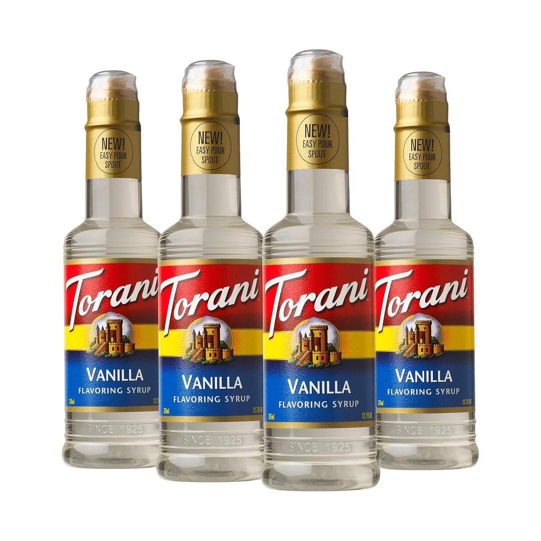 Torani Vanilla Syrup 12.7 Ounce, 4 Count (EXP 05/14/28)