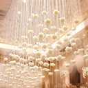 Norme 16pcs 31.4 Inch Wedding Rose Hanging Garland Crystal Beaded String Garland Artificial Rose Flower Decor for Wedding Engagement Bridal Shower Party Valentine's Day Party Decorations
