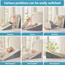 Nordjager Wedge Pillow for Sleeping & Resting, 24"x24"x12" Memory Foam Cushion with Grey White Patterned Polyester Cover, Ideal for Bedroom & Living Room Comfortable Support for Adults