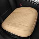 2pcs Car Seat Covers for Upgrade Leather,Car Seat Protector Water Proof Material,No Slip Soft,Side Wrapping,Bottom Seat Covers Universal for Most Automotive,Vans,Trucks,Suvs (Beige)
