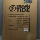 BRAWNTIDE Stadium Seat with Back Support - Comfy Cushion, Thick Padding, 2 Steel Bleacher Hooks, 4 Pockets, 2 Cup Holders, Reclining Back, Ideal Chair for Sport Events, Beaches, Camping, Concerts (Wide - Width 22.5 Inches, Black)