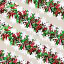 66 Ft Christmas Tinsel Garland Shiny Thick Red & Green with Snowflake Design Hanging Xmas Tree Decorations Metallic Twist Foil Garland for Christmas Birthday Holiday Indoor Outdoor Party Decor