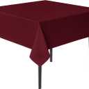sancua Small Square Tablecloths 36x36 Inch - Burgundy Table Cloth for Square or Round Tables, Washable Polyester Fabric Table Cover for Christmas Nightstand End Bedside Tables