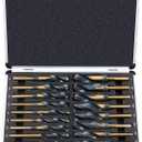 EFFICERE 17-Piece Premium 1/2 Reduced Shank Silver and Deming Drill Bit Set | Large and Jumbo Standard SAE Drill Size from 1/2 to 1 by 1/32th Increment | M2 High Speed Steel, 135-Degree Split Point
