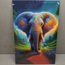 Jreiiolk Elephant Picture Wall Decor, African Animals Wall Art, Modern Contemporary Art Prints, Colorful Painting for Living Kids Room Bedroom Office Home Canvas Decorations (16 * 24inch)