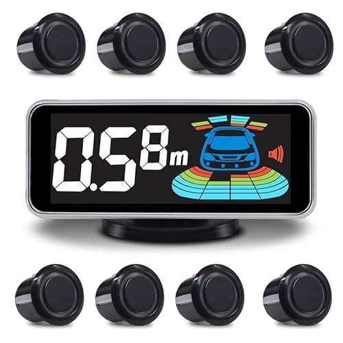 ELSNU Backup Parktronic System Car Auto Vehicle Reverse with 8 Parking Sensors kit Distance Detection LCD Distance Display Sound Warning …