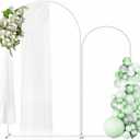 Gold Metal Arch Backdrop Set of 2 (7.3FT/6FT), Balloon Arch Stand for Wedding Ceremony, Baby Shower, Outdoor Indoor Birthday Party, Graduation Decoration, White