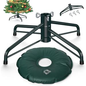 Christmas Tree Stand, Christmas Tree Stand for Artificial Tree, Christmas Tree Base for 4-6 Feet Artificial Trees, Metal Xmas Tree Holder Fits 0.5-1.37 Inch Tree Pole, DarkGreen