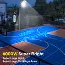 6000W Solar Street Lights Outdoor 600000LM 1028 Beads Commercial Parking Lot Lights Dusk to Dawn Waterproof Solar Security Flood Lights with Motion Sensor and Remote for Road Yard Driveway, D4-6000w-1pack