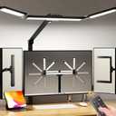 LED Desk Lamp with Clamp, Architect Desk Lamp for Home Office with Remote, 24W Ultra-Bright Desk Light with Stepless Dimming and Stepless Color Temp, Memory Function for Study and Workbench