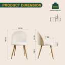 Dining Chairs Set of 2, Velvet Comfortable Seats, Mid-Century Modern Living Room Chairs, Upholstered Kitchen Chairs with Wooden Legs and Padded Seat for Bedroom Office Easy Assembly, Beige