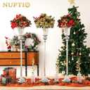NUPTIO Centerpiece Vase Tall Wedding: 2 Pcs 30.5" Silver Flower Stand for Table Metal Trumpet Vase for Party Decorations