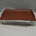 Baderke 1 Set 16" x 9" Plastic Chilled Serving Tray for Parties with Compartments Ice Chilled Party Platter Charcuterie Serving Board Cold Dish Dip for Fruit Seafood Vegetable Appetizer (Dark Wood)
